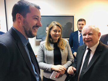 Spotkanie Jarosława Kaczyńskiego z Matteo Salvinim, szefem włoskiego MSW i wicepremierem, odbyło się w siedzibie PiS na Nowogrodzkiej.