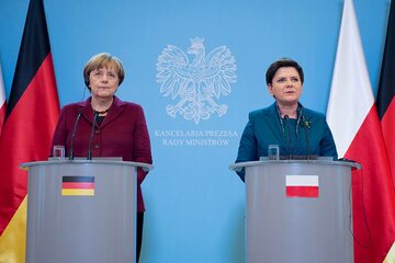 Spotkanie kanclerz Niemiec Angeli Merkel z premier RP Beatą Szydło w Warszawie, luty 2017 r.