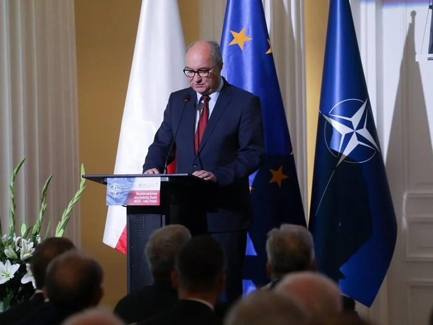 Wicemarszałek Sejmu, poseł Lewicy Włodzimierz Czarzasty na konferencji "Bezpieczeństwo wschodniej flanki NATO - rola Polski"