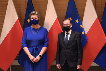 Spotkanie ministra Mariusza Kamińskiego z Ylvą Johansson, komisarz do spraw wewnętrznych UE