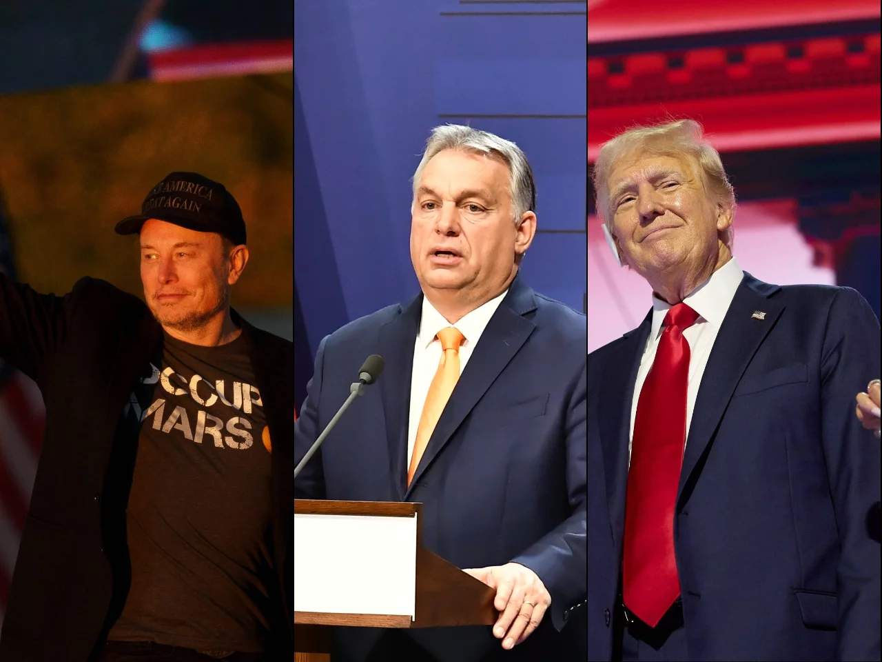 Elon Musk, Viktor Orban, Donald Trump