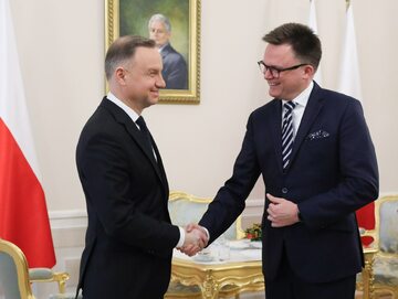 Spotkanie prezydenta Dudy z marszałkiem Hołownią