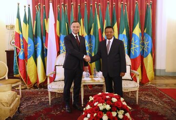 Spotkanie prezydentów podczas wizyty Andrzeja Dudy w Etiopii w maju 2017 roku
