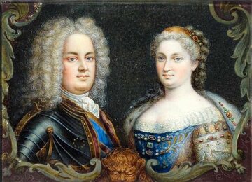 Stanisław Leszczyński i jego żona Katarzyna Opalińska, mal. Jean Baptiste van Loo