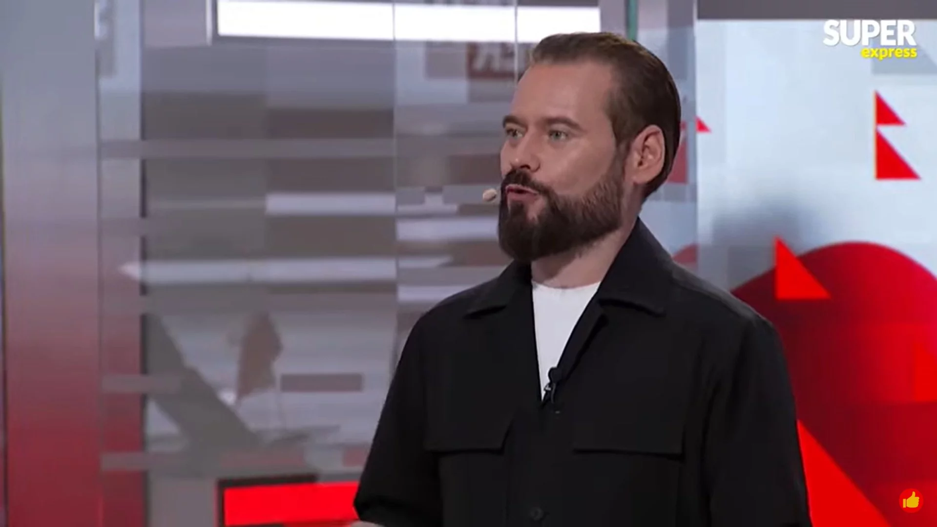 Krzysztof Stanowski podczas debaty kandydatów na prezydenta RP