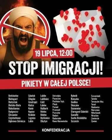 "Stop imigracji!". Plakat Pikiet Konfederacji