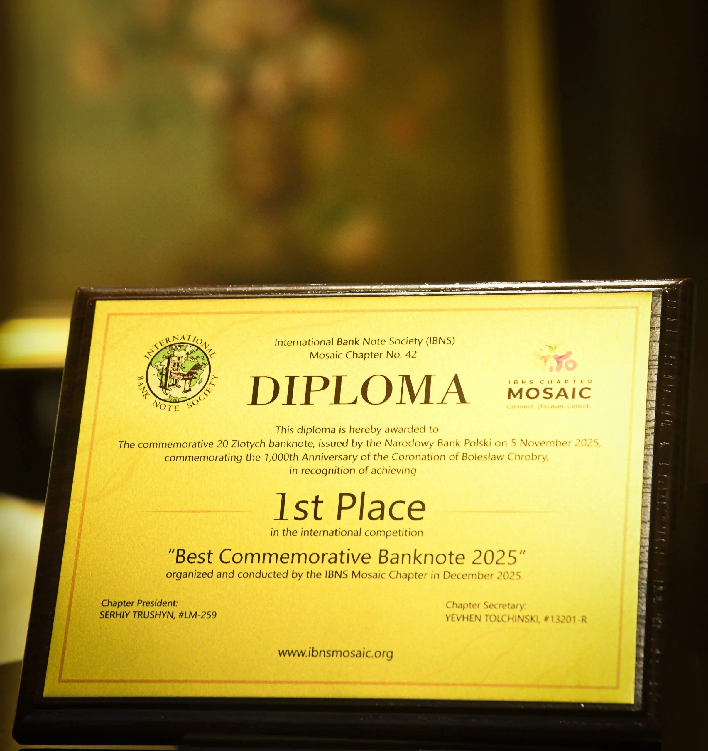 Prestiżowa nagroda dla NBP. Polski projekt najlepszym banknotem okolicznościowym w 2025