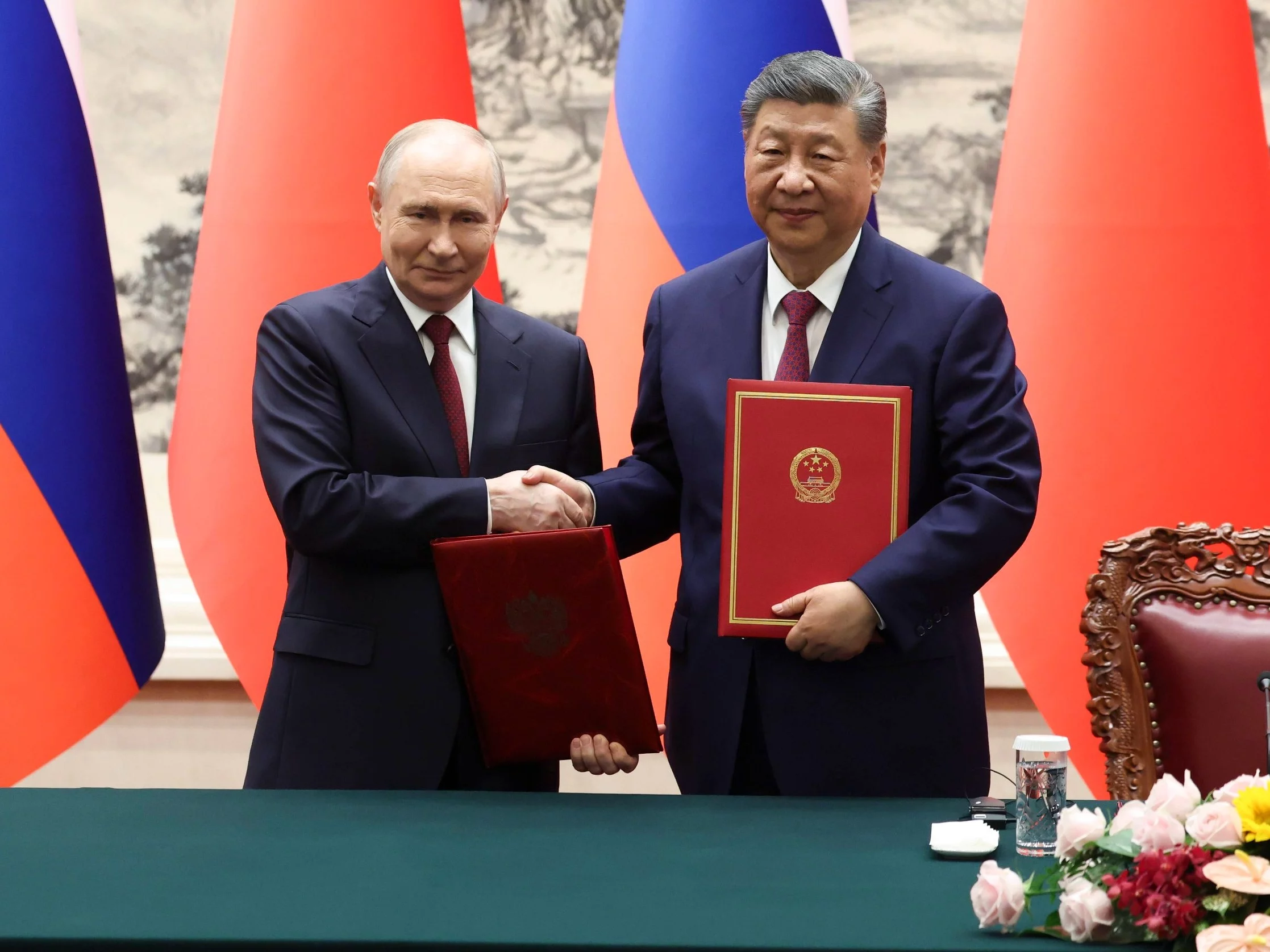 prezydenci Władimir Putin i Xi Jinping