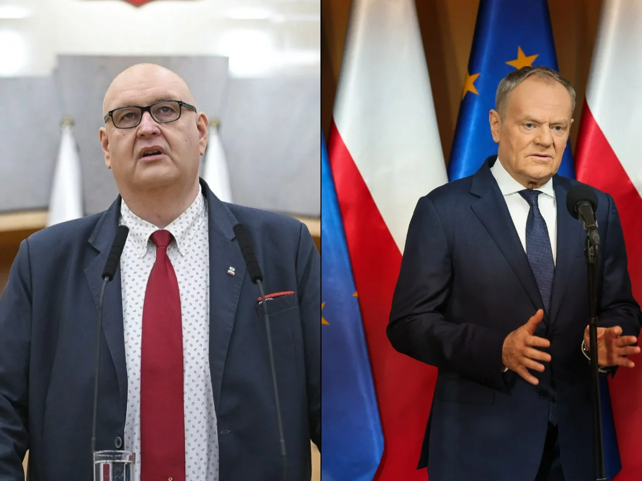 Prezes TK Bogdan Święczkowski, premier Donald Tusk