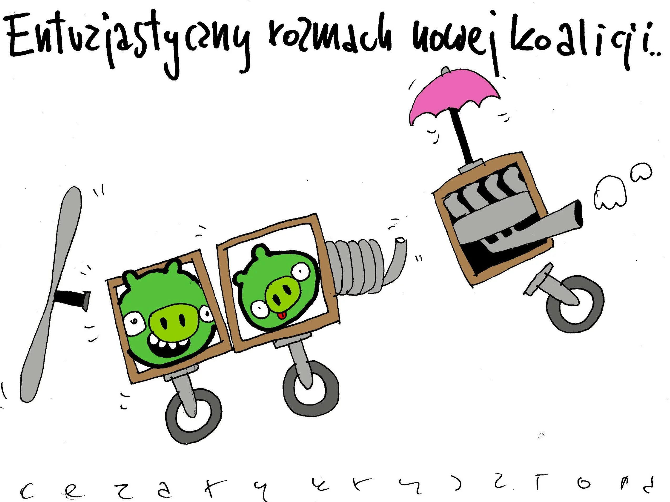 Rysunek Cezarego Krysztopy