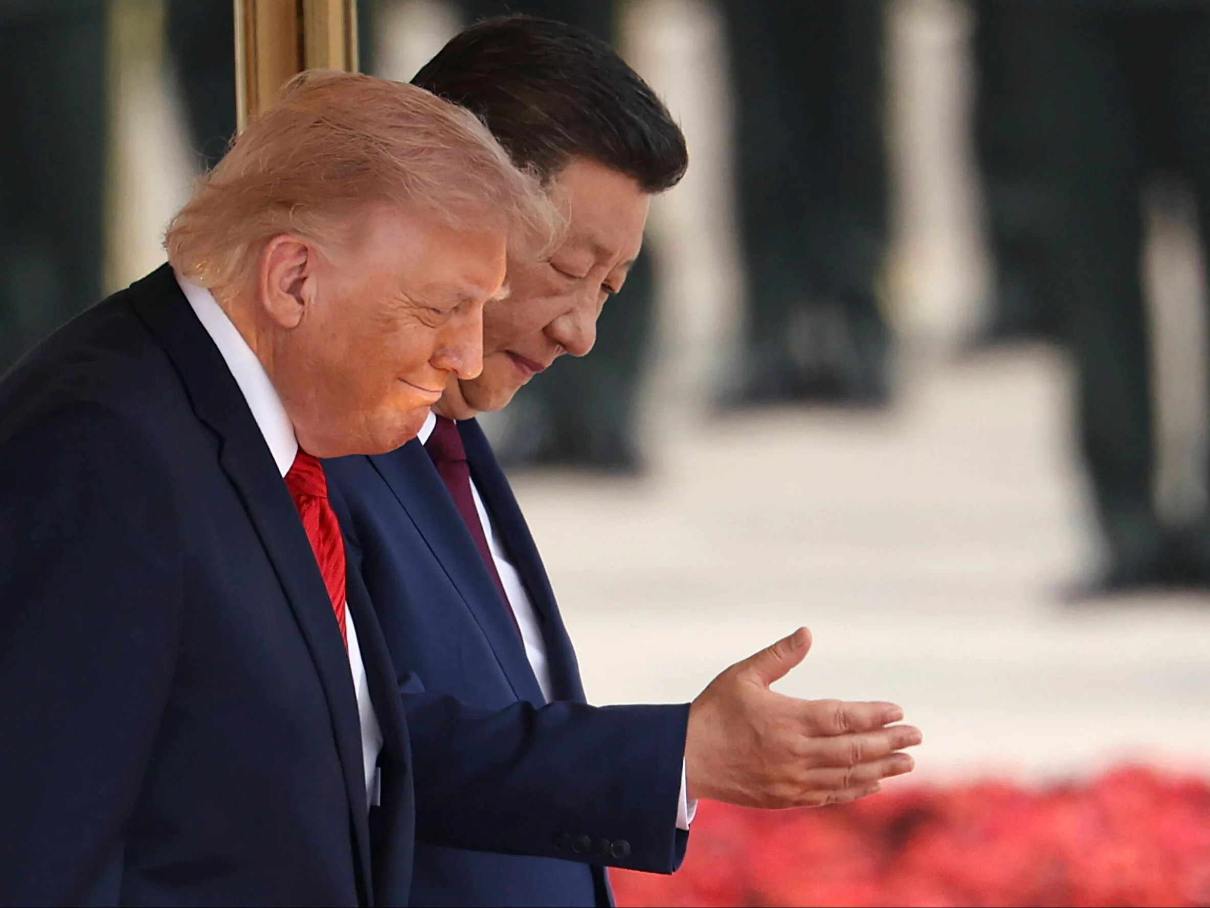 Prezydent USA Donald Trump podczas wizyty w Pekinie