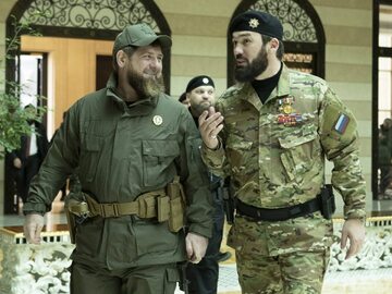 Szef Czeczenii Ramzan Kadyrow i jego współpracownik Magomed Daudow