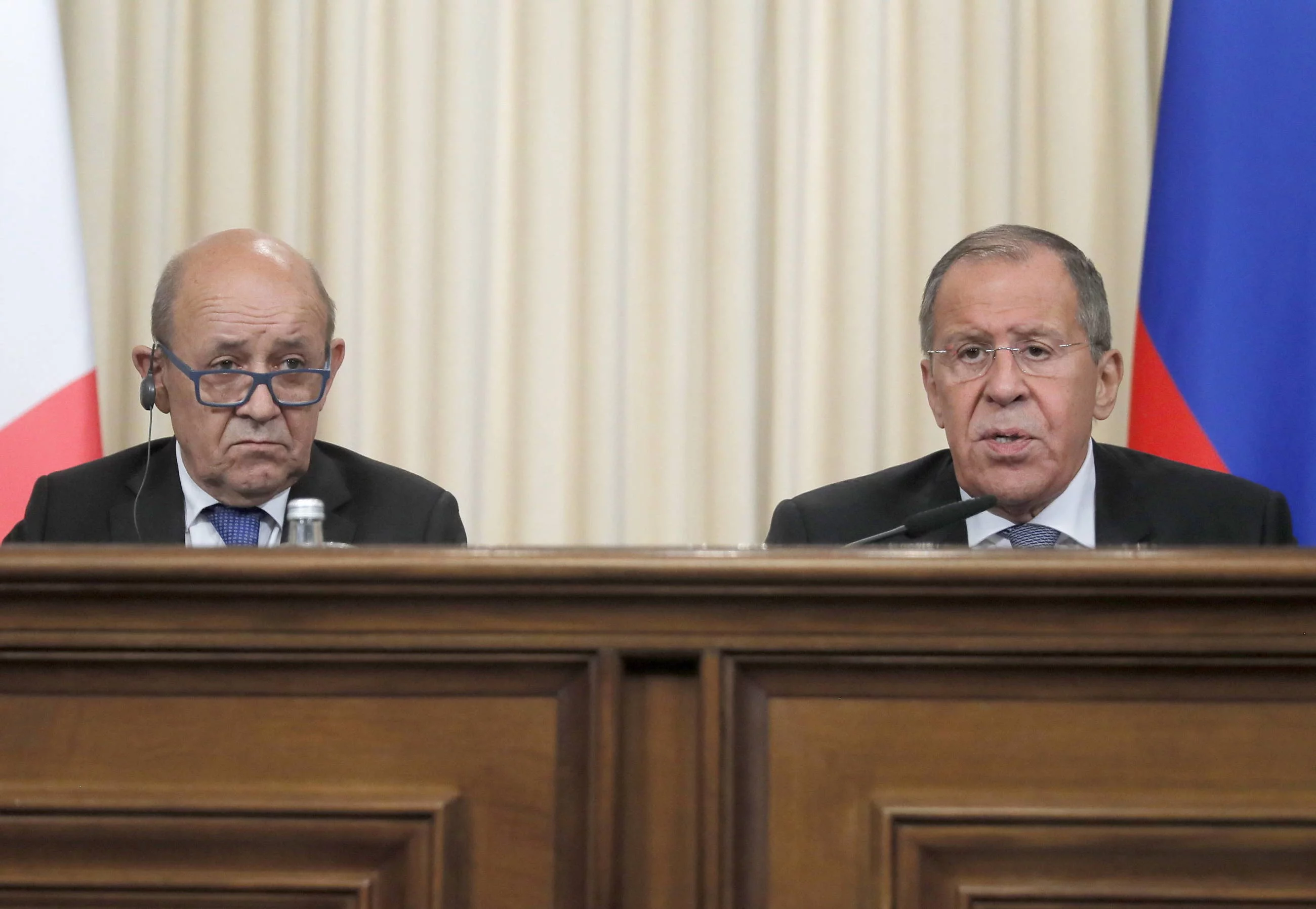 Jean-Yves Le Drian i Siergiej Ławrow