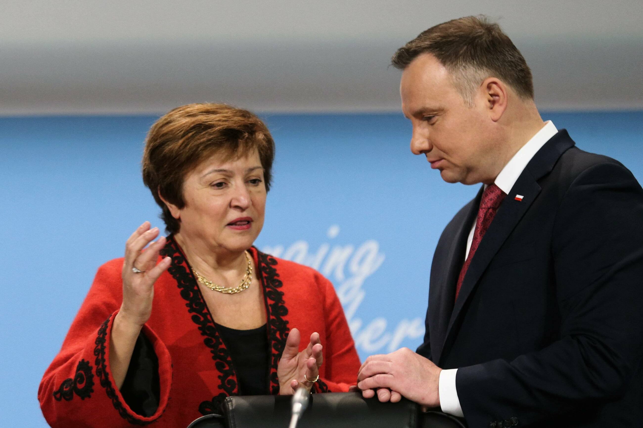 Kristalina Georgiewa i Andrzej Duda