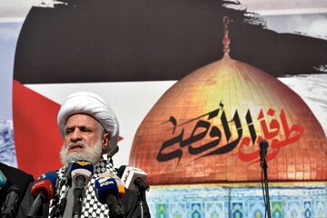 Szejk Naim Qassem, zastępca przywódcy Hezbollahu wyraża solidarność z Palestyńczykami w Strefie Gazy