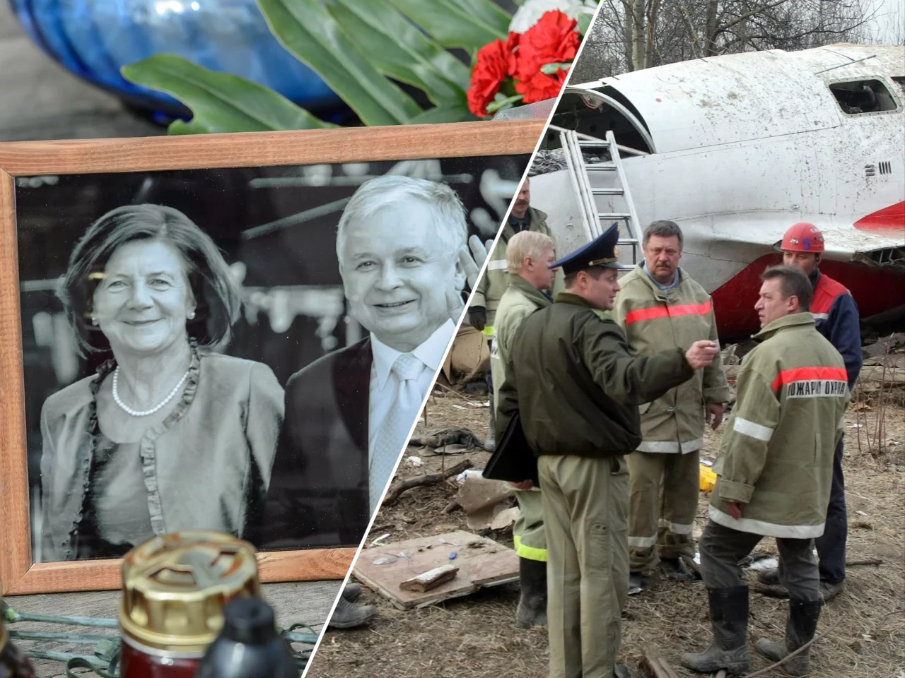 Maria i Lech Kaczyńscy  /  Wrak rozbitego samolotu Tu-154 pod Smoleńskiem po katastrofie z 10 kwietnia 2010 roku