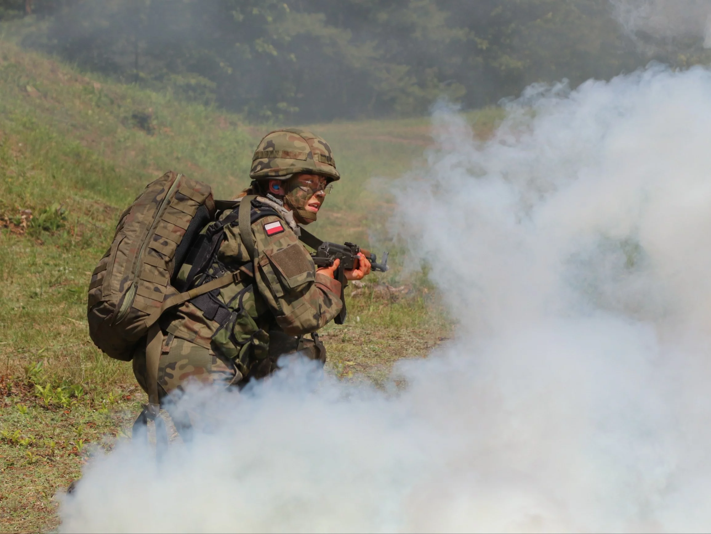 Polski żołnierz podczas ćwiczeń