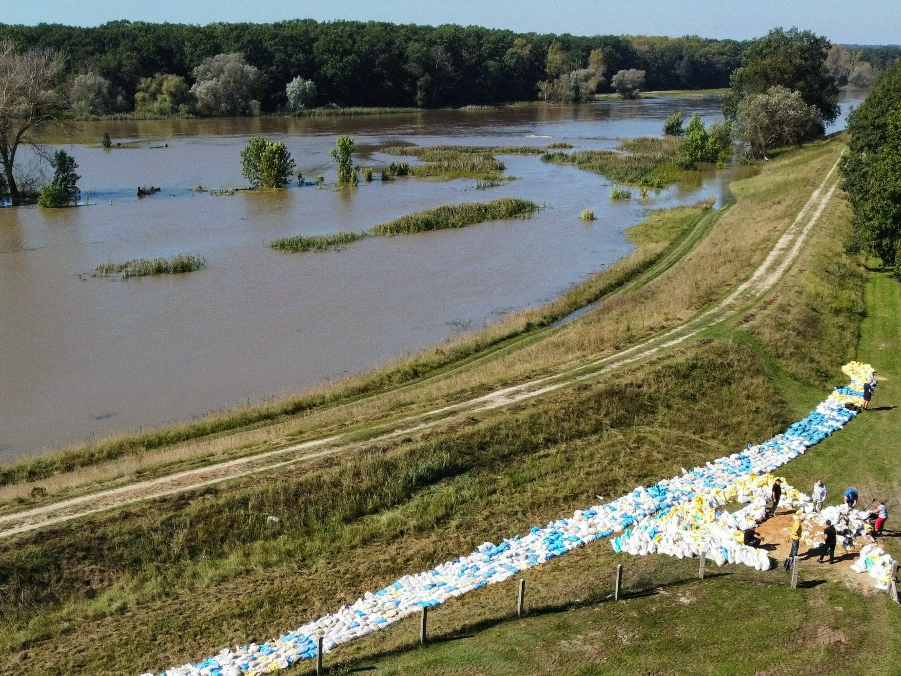 Stan rzeki Odry w miejscowości Stany koło Nowej Soli