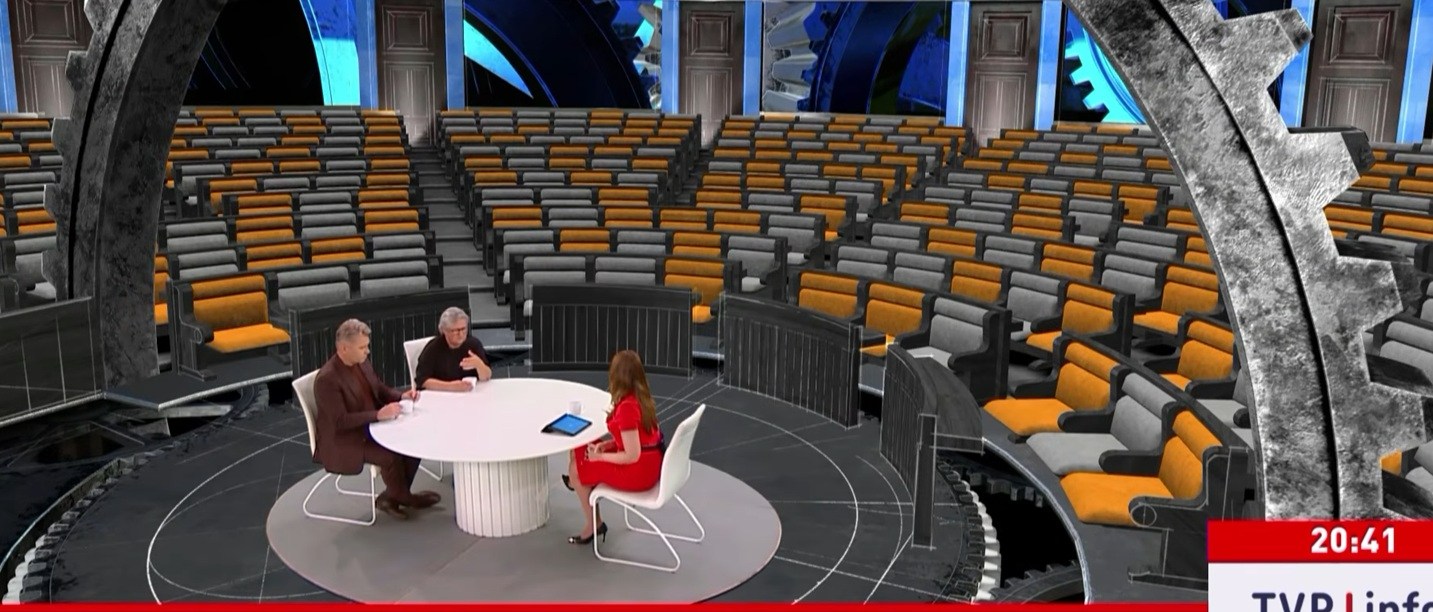 Magdalena Środa i Marcin Matczak w TVP Info