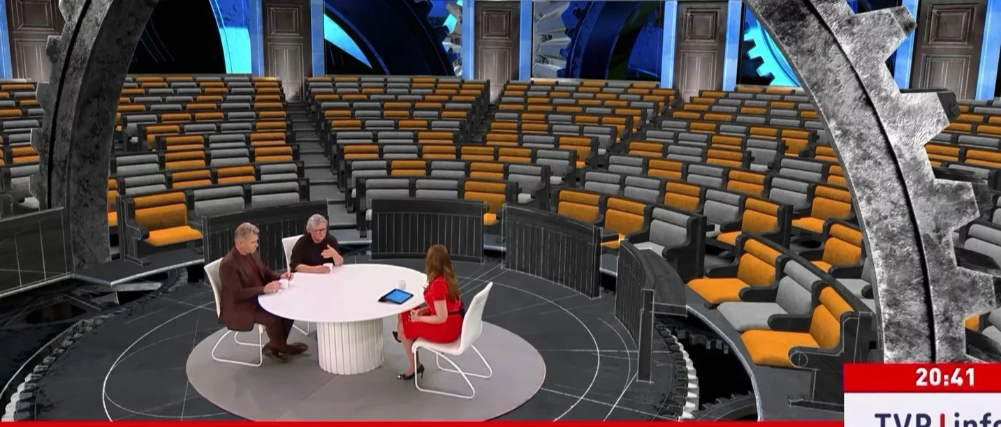 Magdalena Środa i Marcin Matczak w TVP Info
