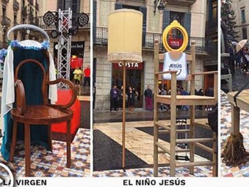 „Szopka” w Barcelonie z 2018 r. Puste krzesła jako Święta Rodzina
