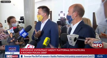 Szymon Hołownia i Borys Budka w Sejmie