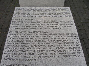 Tablica upamiętniająca ofiary zbrodni dokonanej na obywatelach polskich przez OUN-UPA. Wśród ofiar wymienieni są m.in. zabici w Puźnikach.