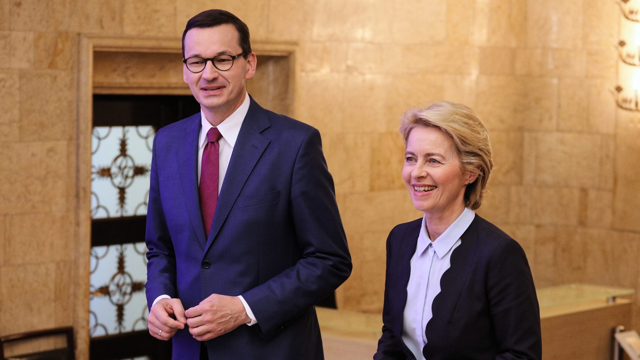 Mateusz Morawiecki i Ursula von der Leyen w KPRM