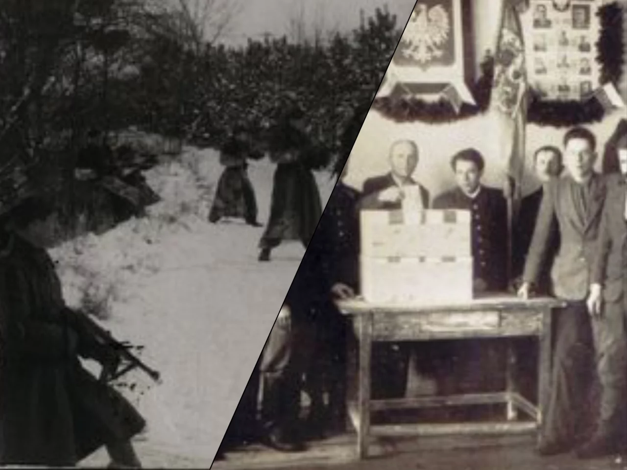 1. Pluton operacyjny Komendy Powiatowej MO w Chełmnie (woj. pomorskie) w czasie ćwiczeń bojowych przeprowadzanych w okresie przedwyborczym w styczniu 1947 (IPN BU 024/64);
 2. Lokal wyborczy w Błażowej (woj. rzeszowskie), 19 stycznia 1947 (IPN Rz 342/2)