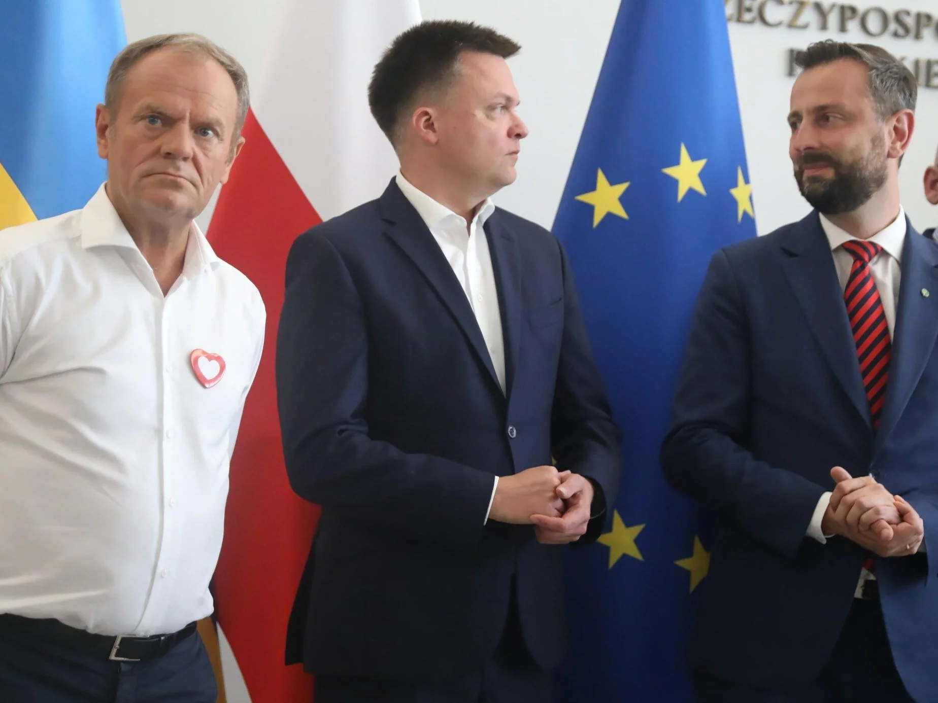 Donald Tusk (PO), Szymon Hołownia (Polska 2050) i Władysław Kosiniak-Kamysz (PSL)