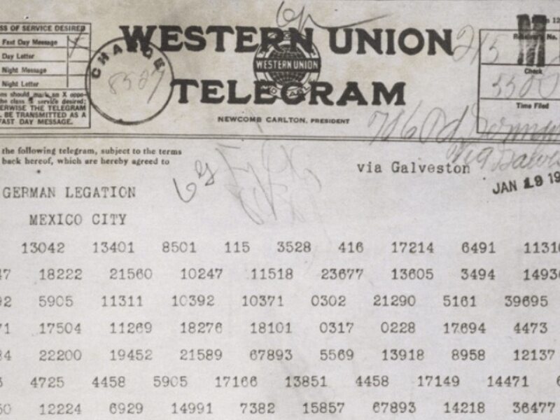 Zimmerman Telegram.  America joins World War I