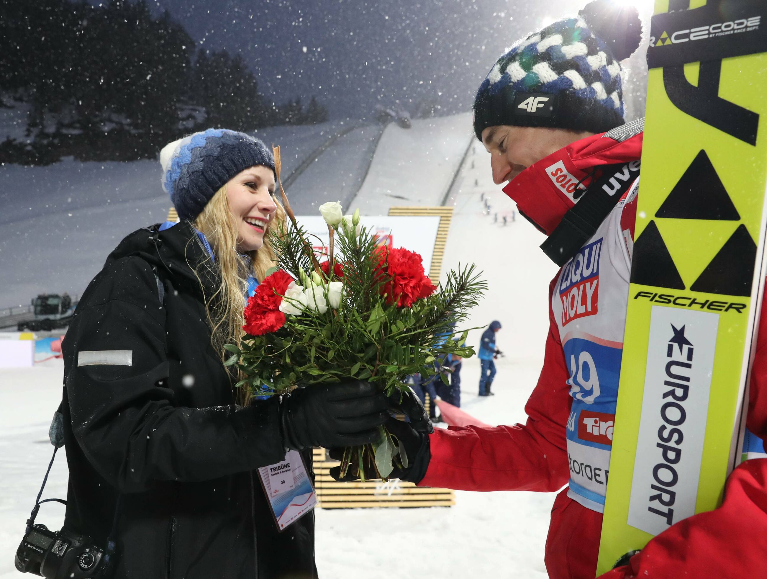 Kamil Stoch z żoną Ewą Bilan-Stoch