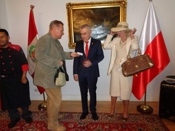 Tomasz Zbigniew Zapert podczas przyjęcia w rezydencji ambasadora Peru