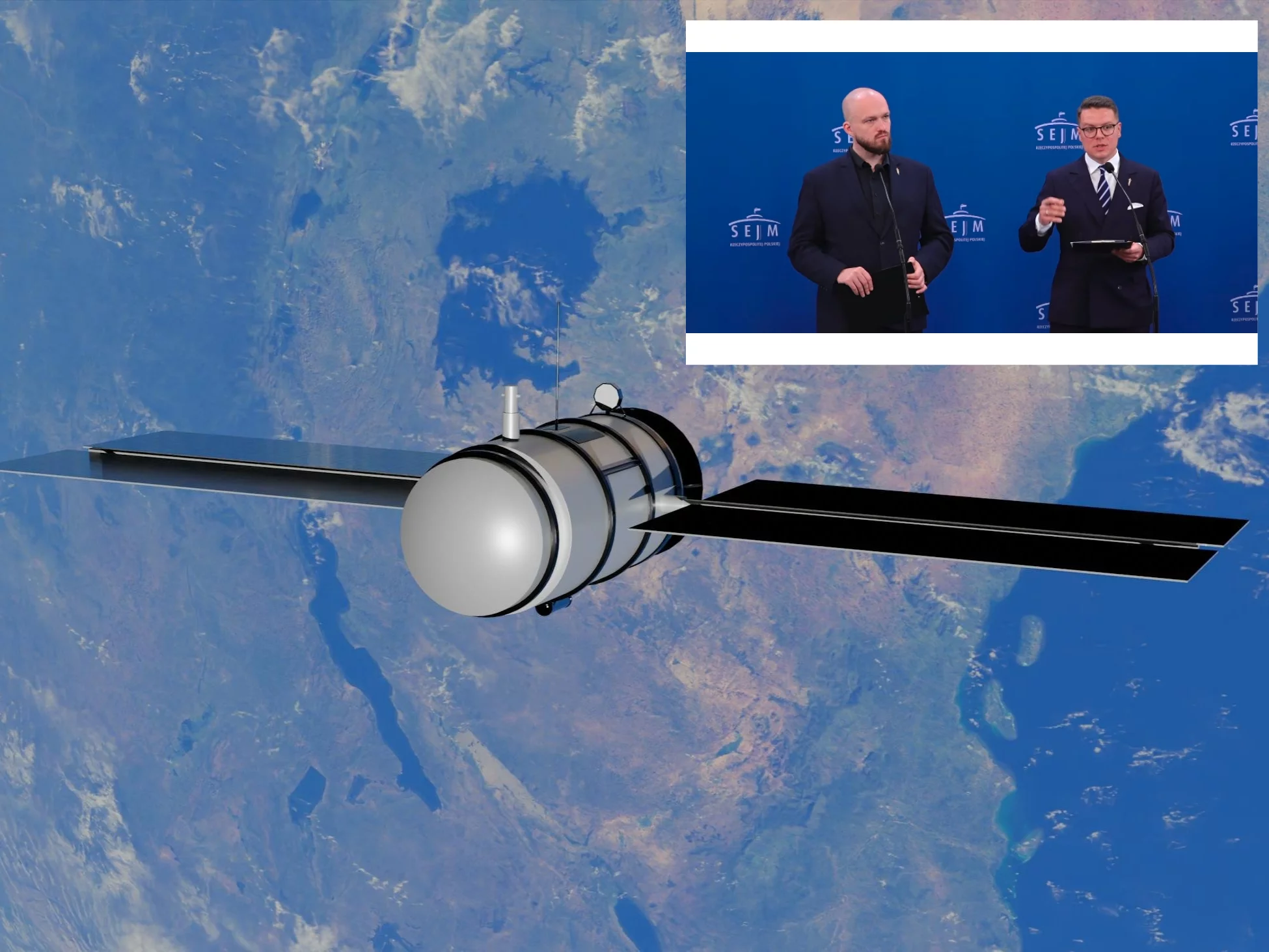 Satelita zdjęcie ilustr. Posłowie Tumanowicz i Szymański
