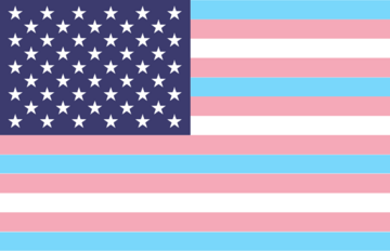 „Transgenderowa” flaga USA, zdjęcie ilustracyjne