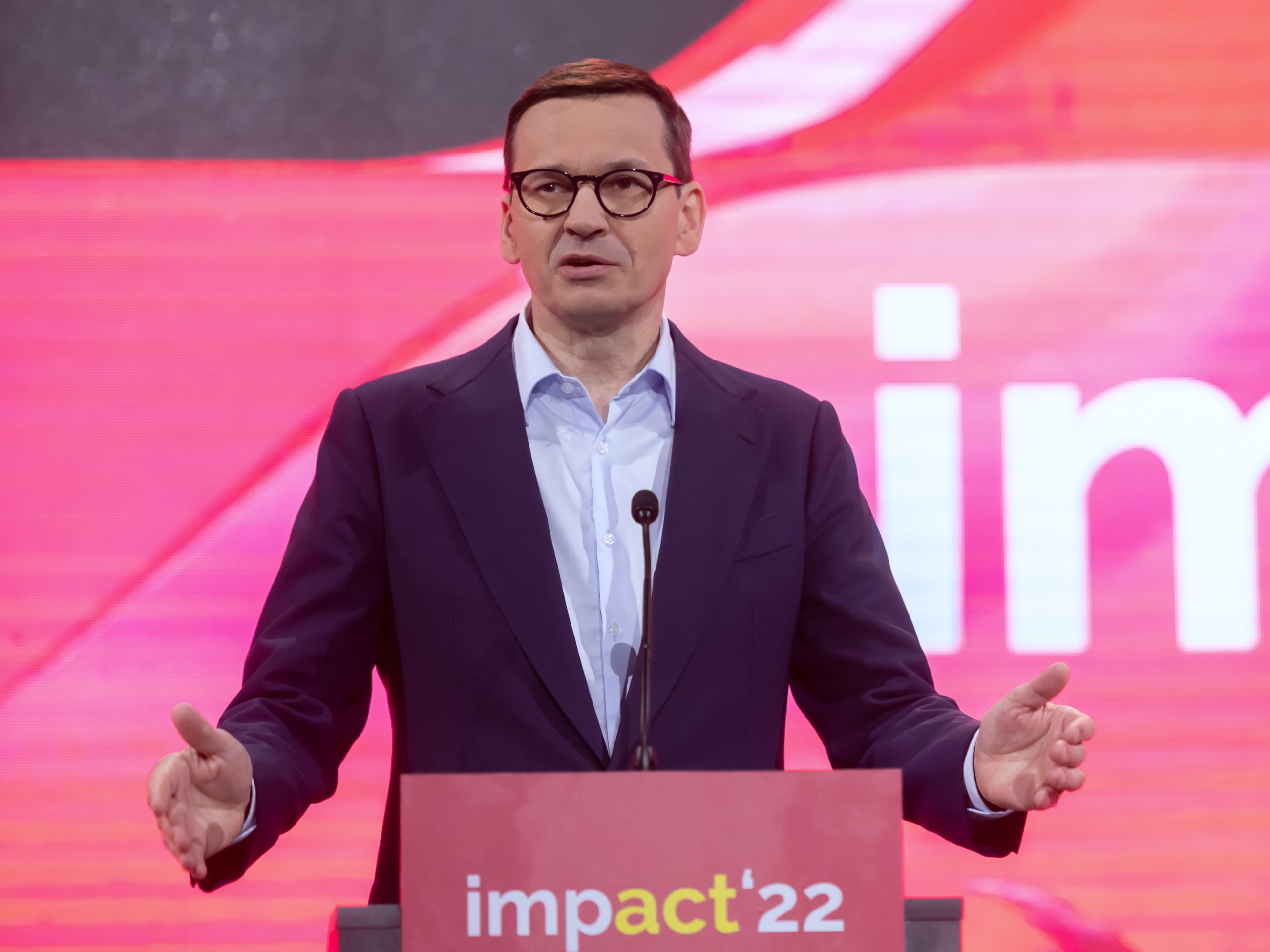 Premier Morawiecki podczas kongresu Impact'22