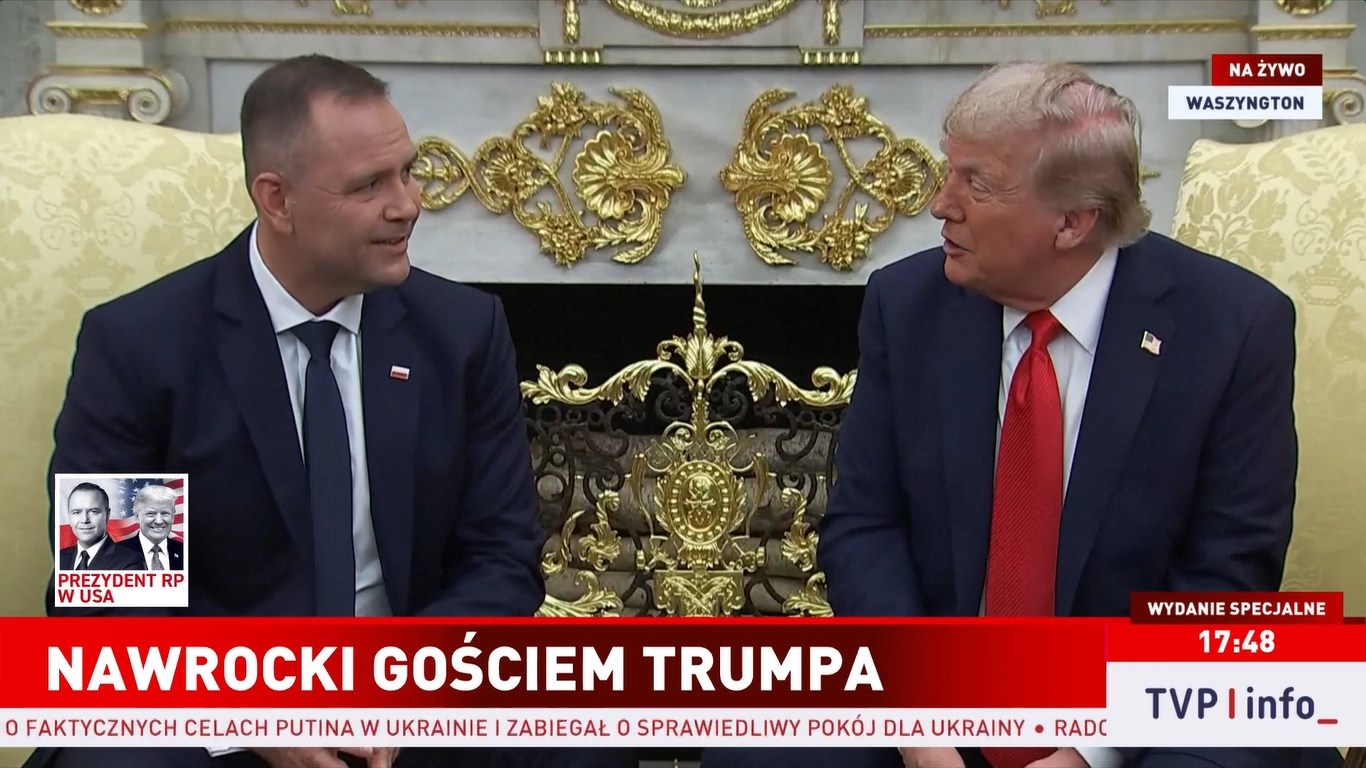 Trump praises Nawrocki. These words were said in the Oval Office