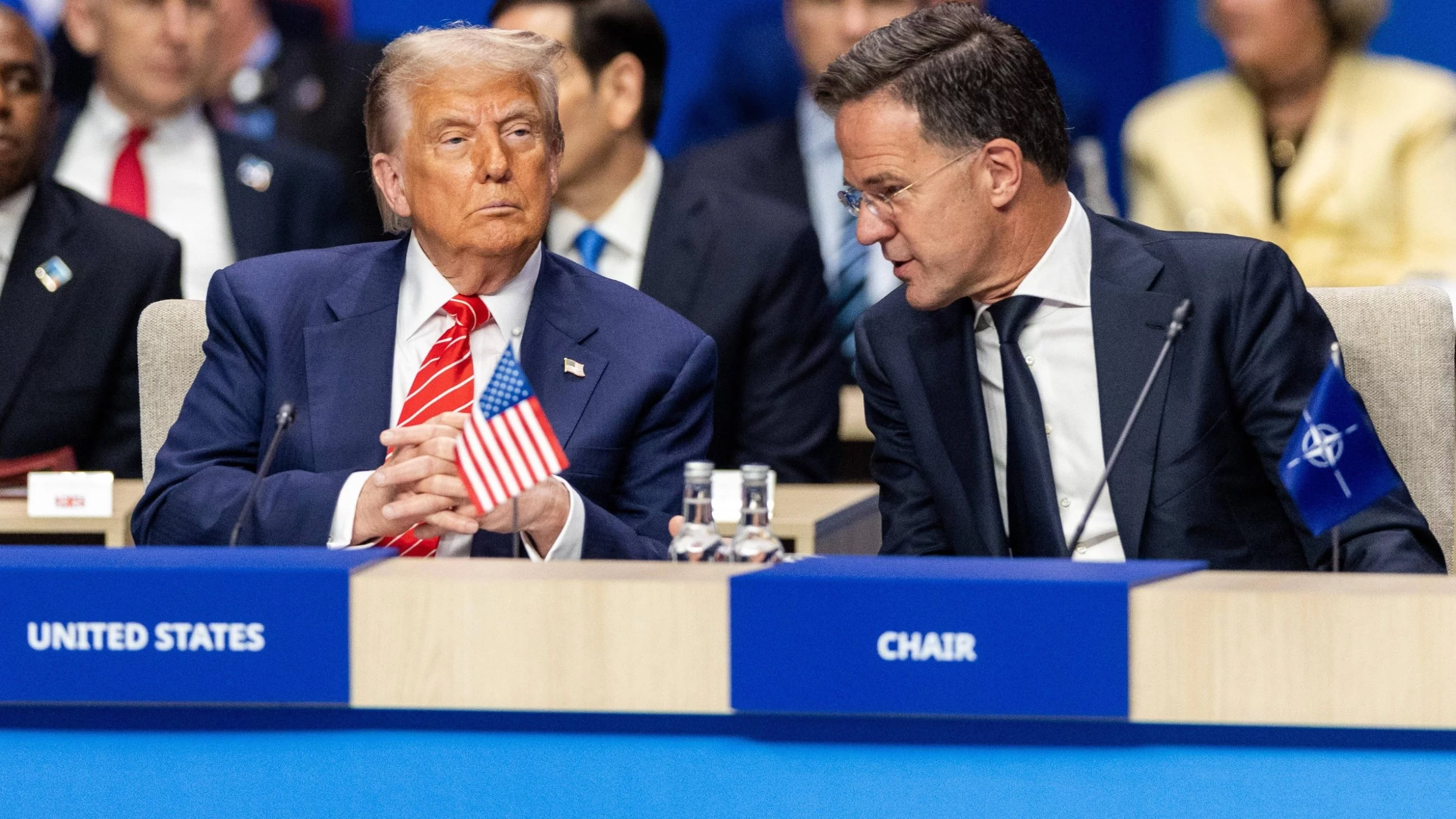 Prezydent USA Donald Trump i sekretarz generalny NATO Mark Rutte