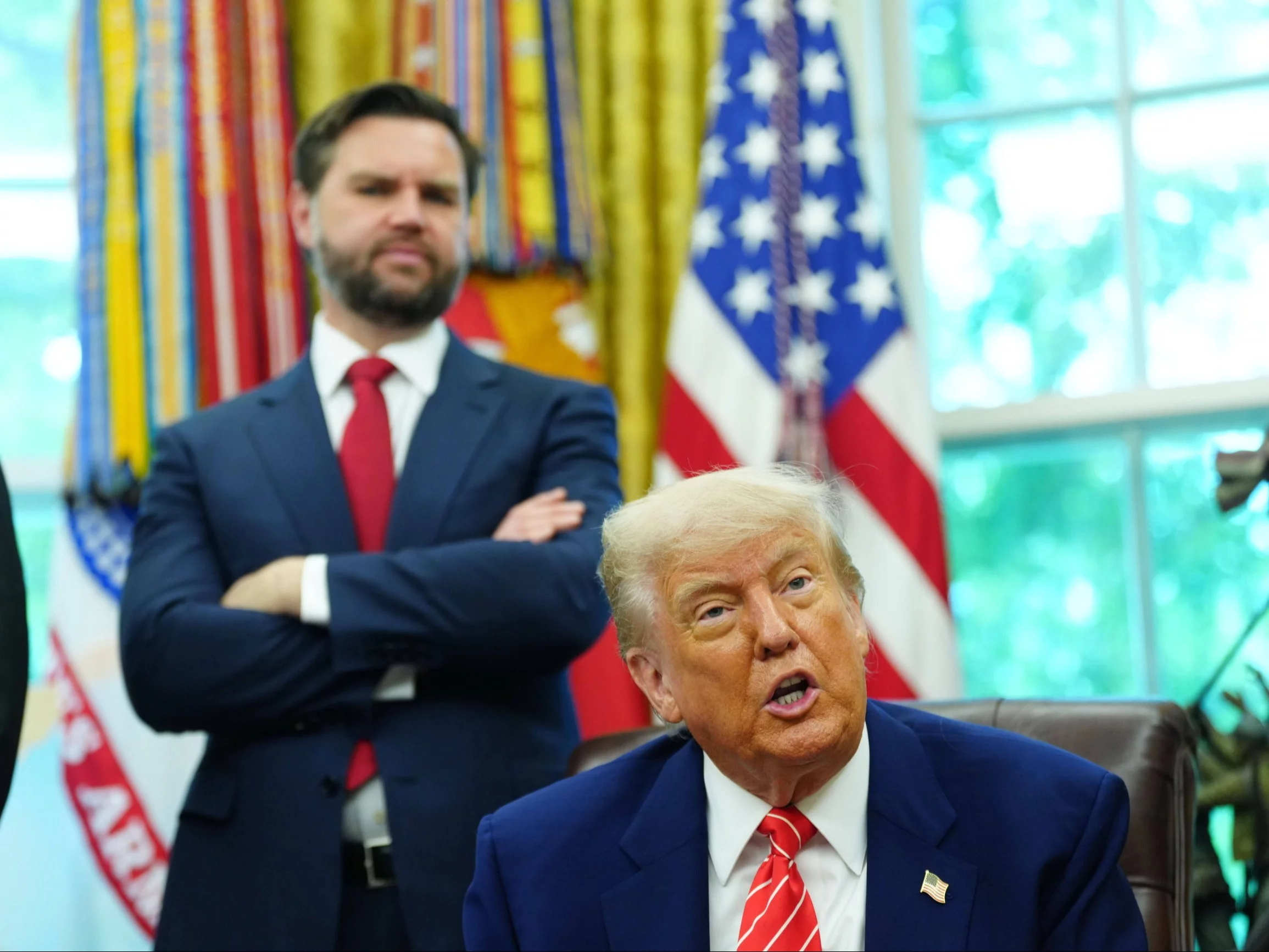 Prezydent USA Donald Trump i wiceprezydent USA JD Vance