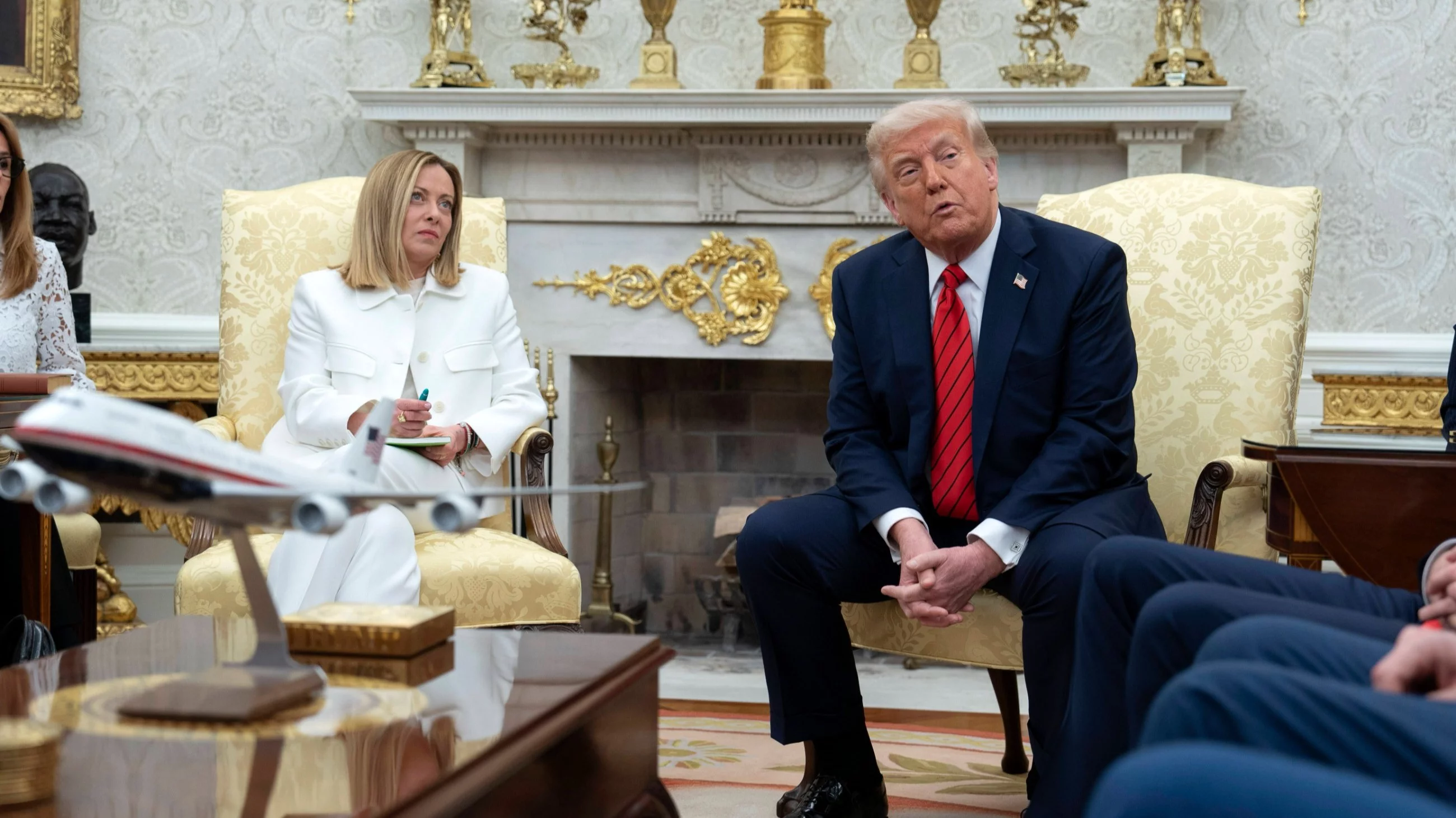 Prezydent USA Donald Trump i premier Włoch Giorgia Meloni