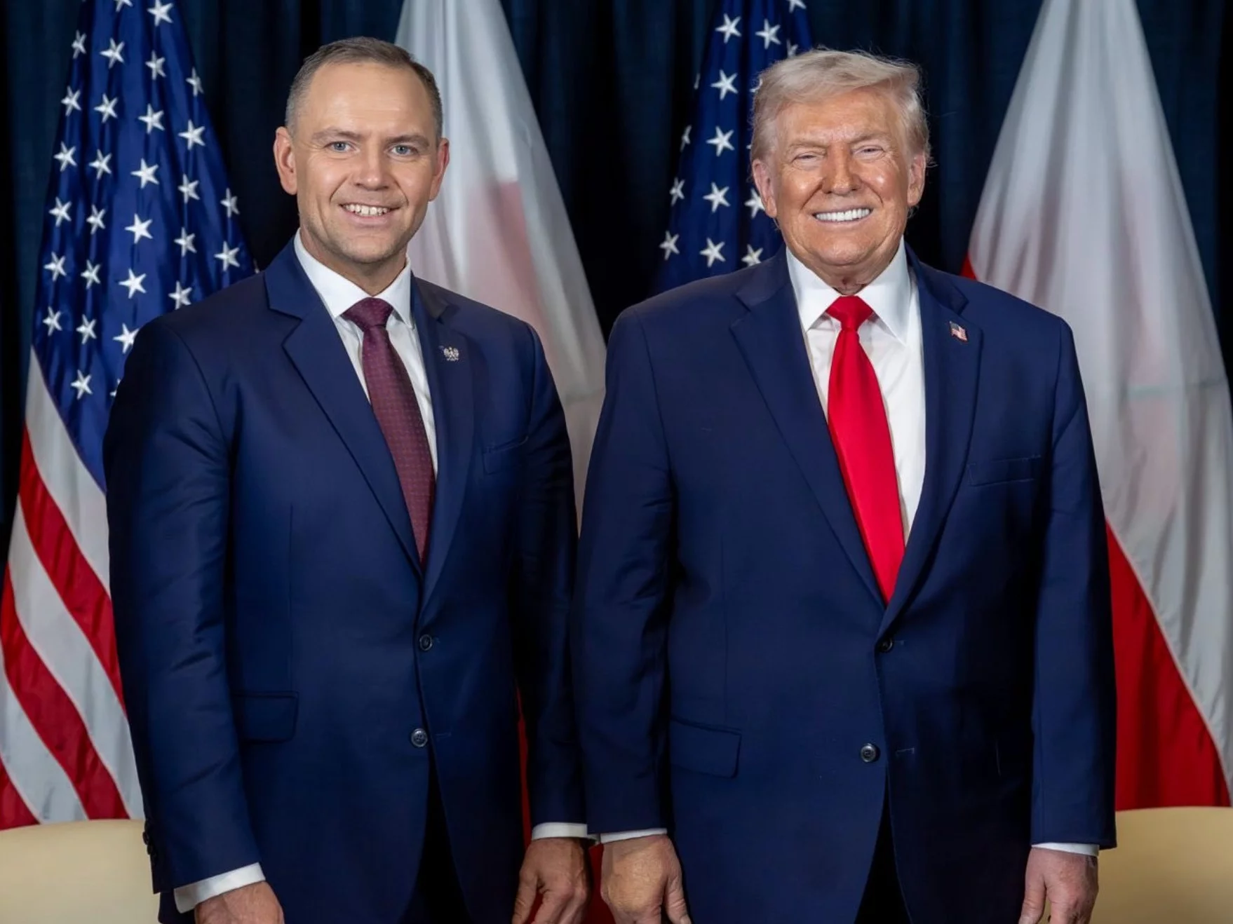 Prezydent RP Karol Nawrocki i prezydent USA Donald Trump