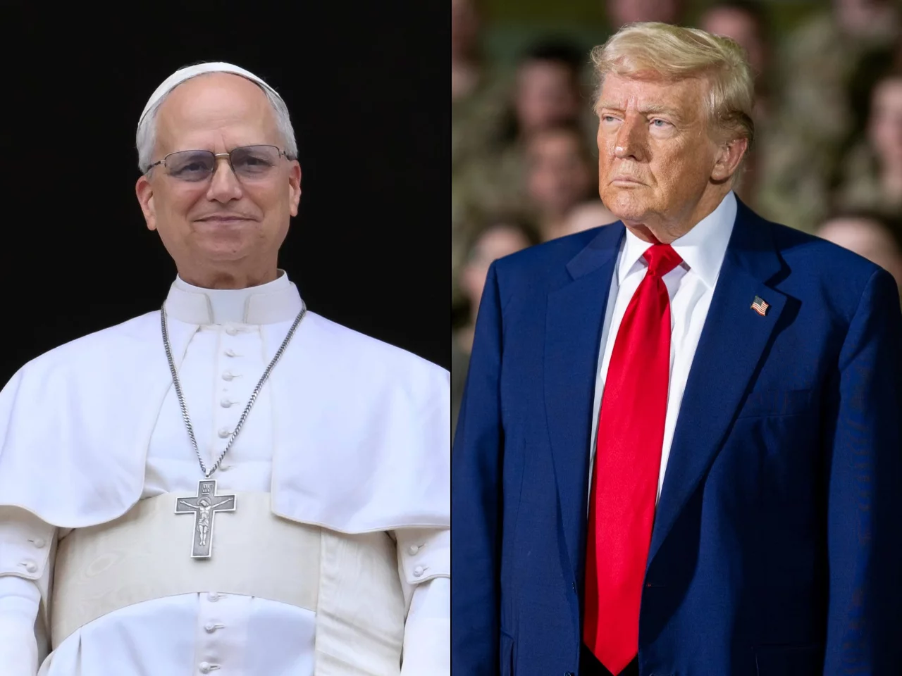 Papież Leon XIV i prezydent USA Donald Trump