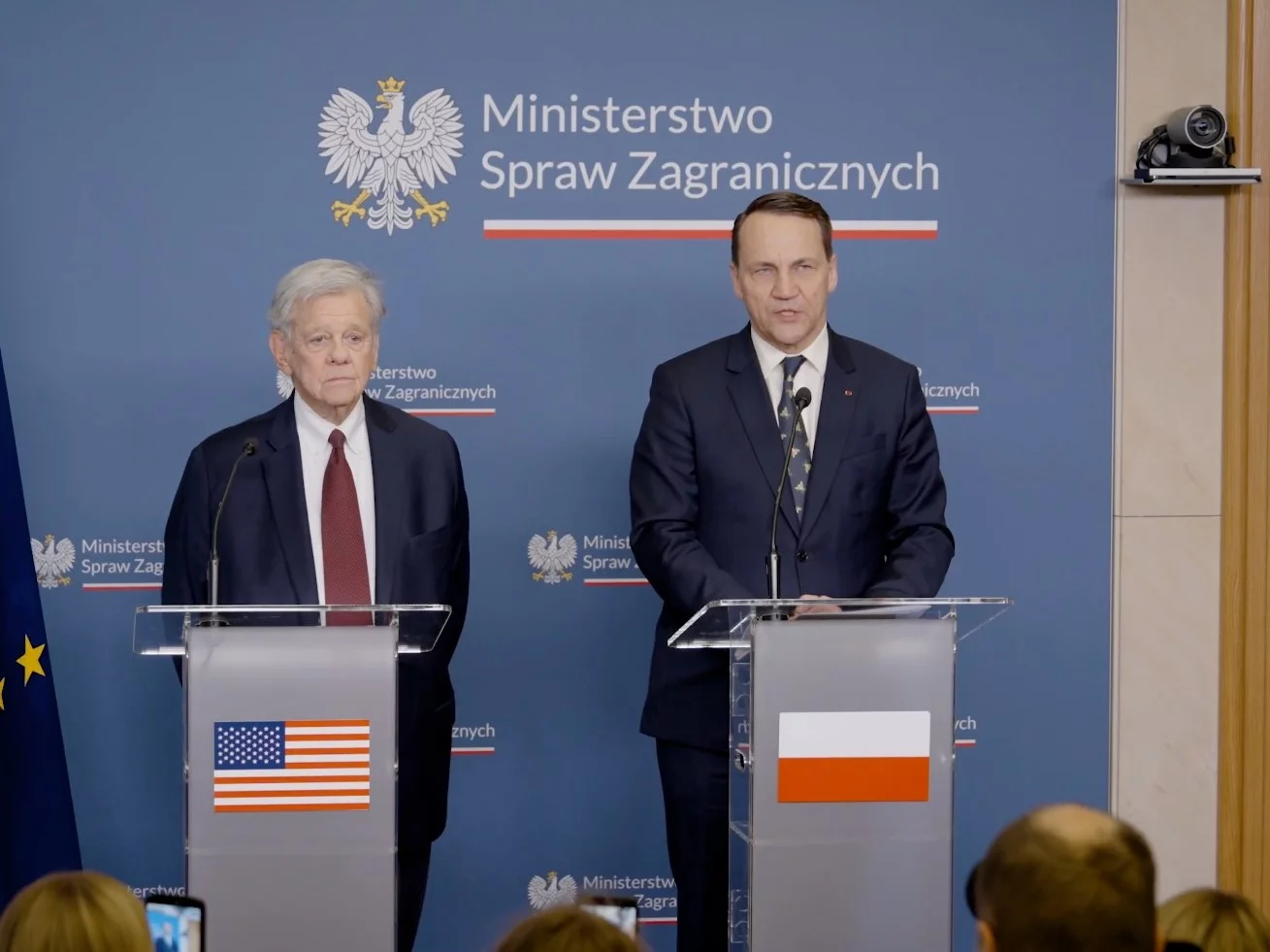 Specjalny wysłannik USA ds. Białorusi John Coale i szef MSZ Radosław Sikorski