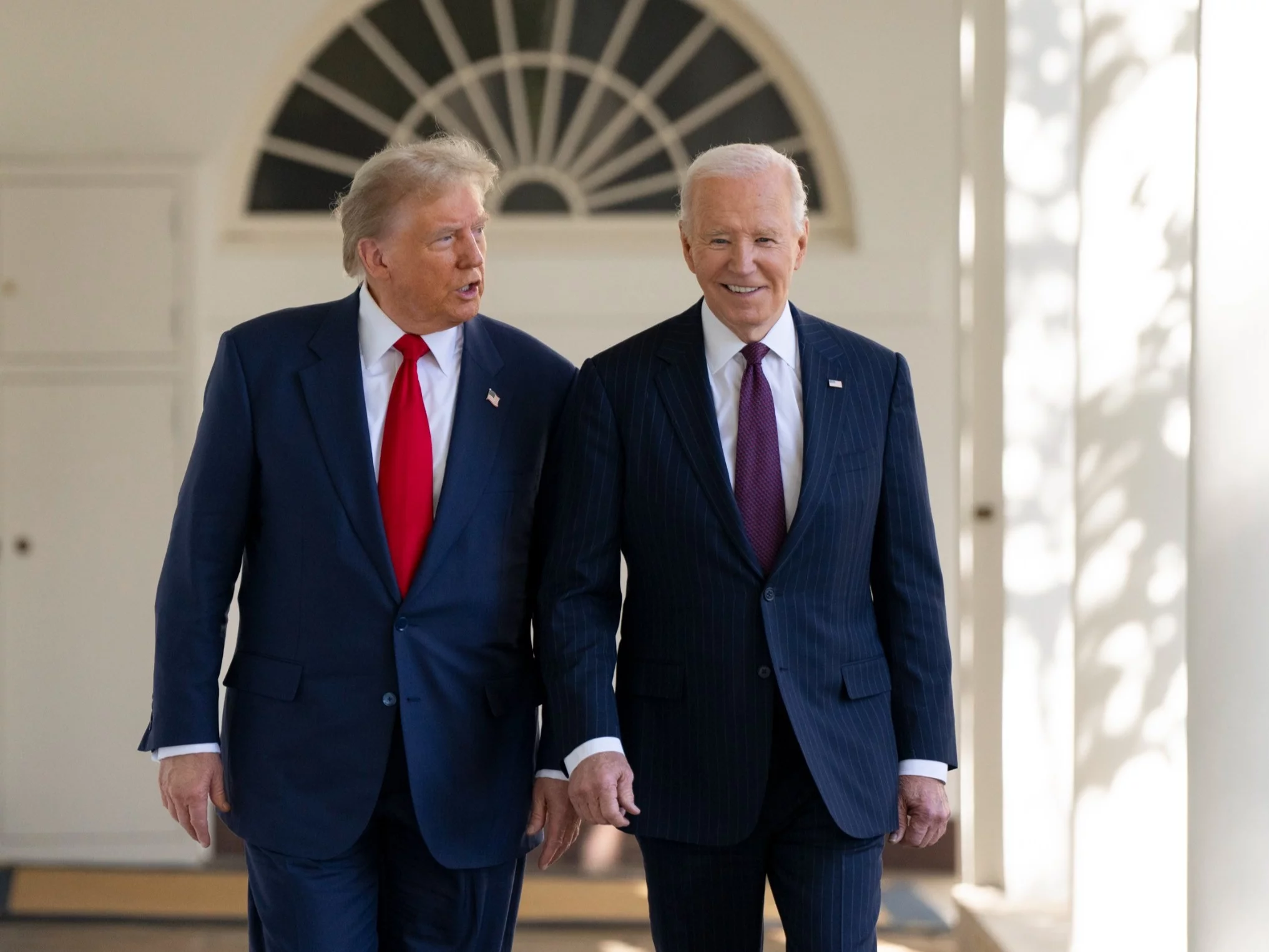 Donald Trump i Joe Biden w Białym Domu