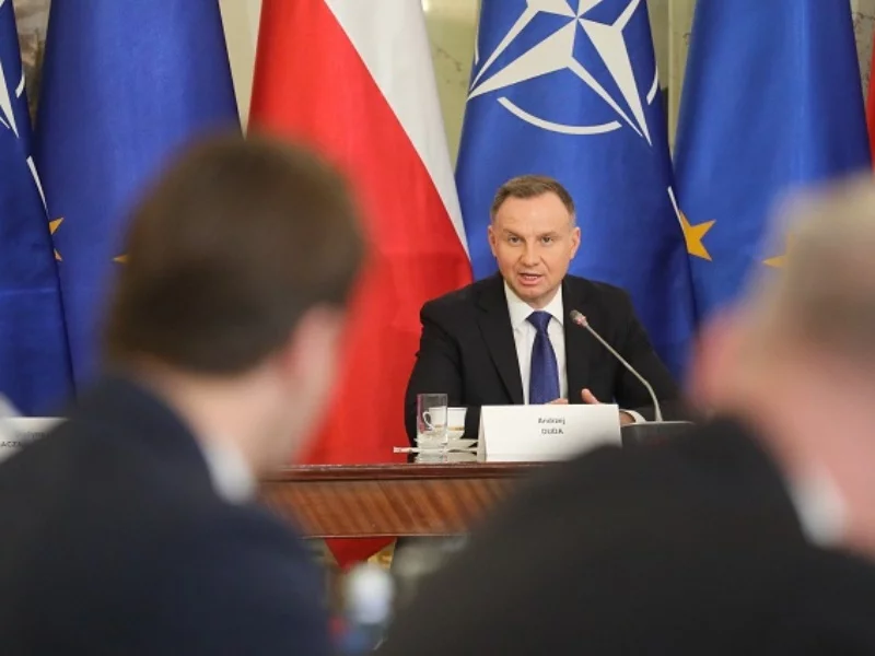 Prezydent RP Andrzej Duda podczas posiedzenia Rady Bezpieczeństwa Narodowego