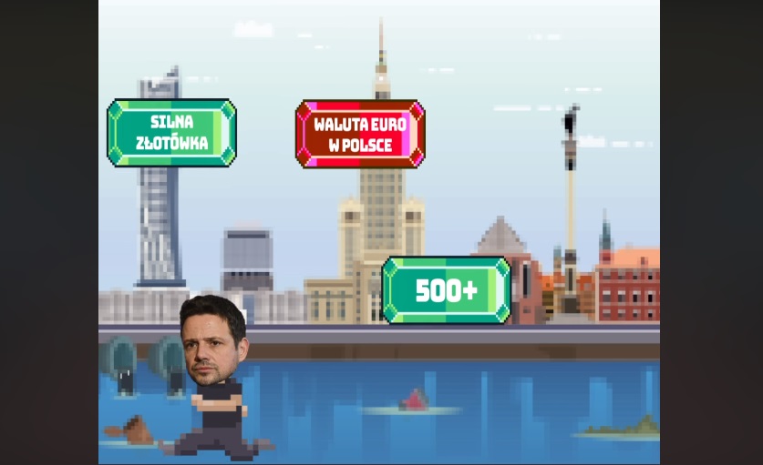 Trzaskowski jako postać z gry wideo