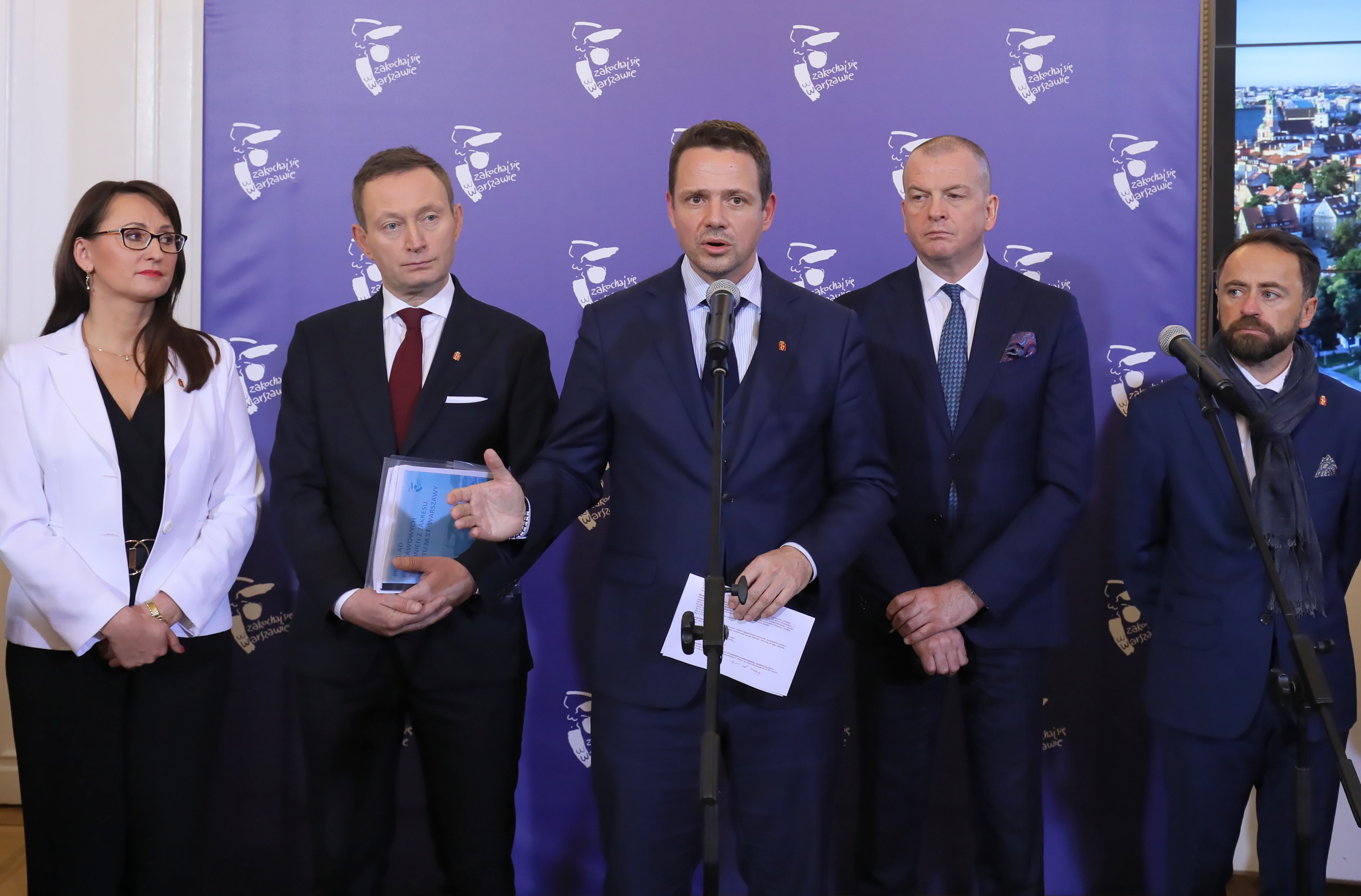 Rafał Trzaskowski, Paweł Rabiej, Renata Kaznowska, Michał Olszewski oraz Robert Soszyński