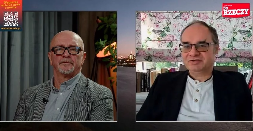 Adam Wielomski (P) i Jerzy Karwelis (L) na kanale Do Rzeczy