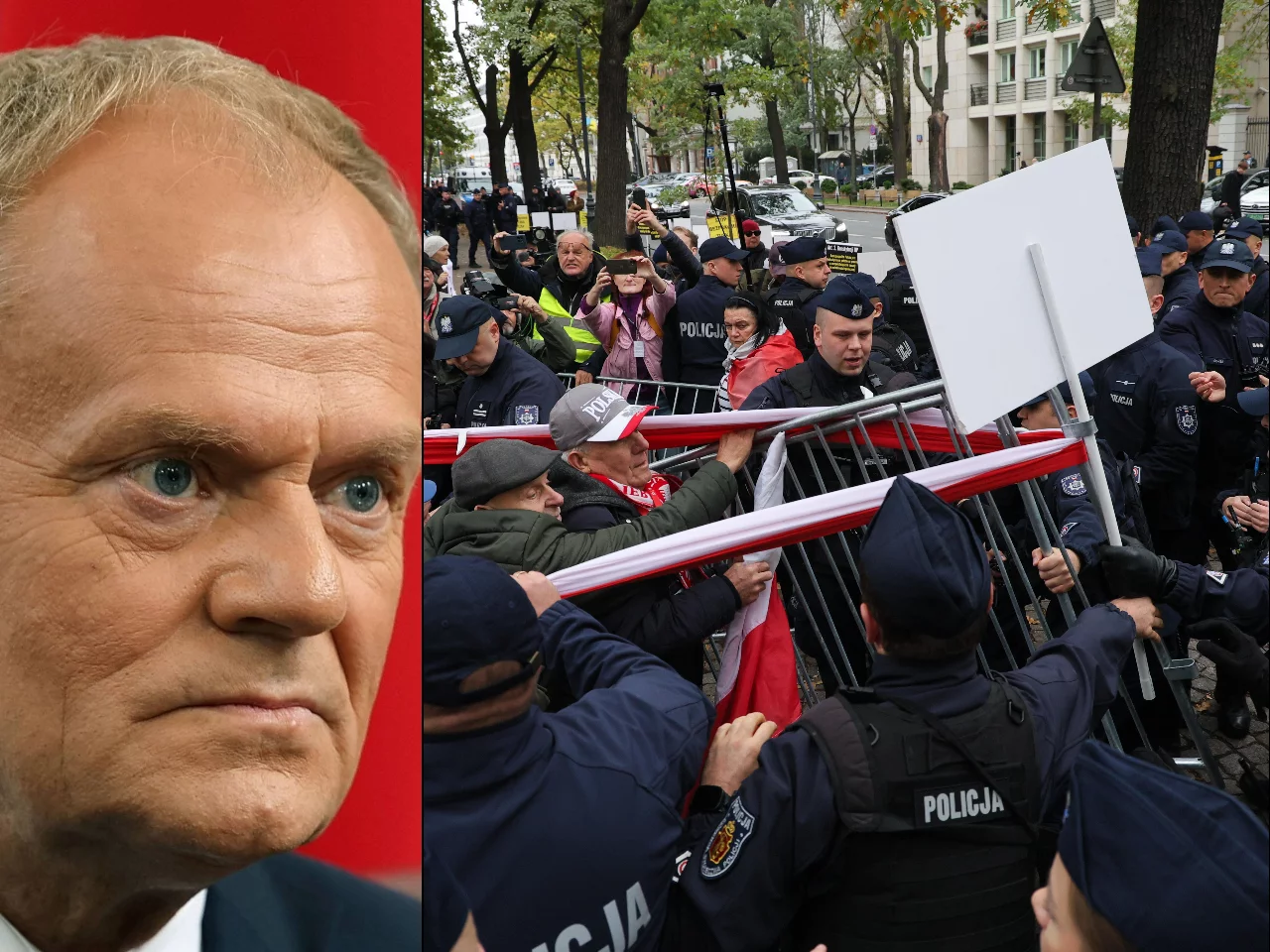 Donald Tusk. Protesty pod TK po "ślubowaniu" Macieja Berka