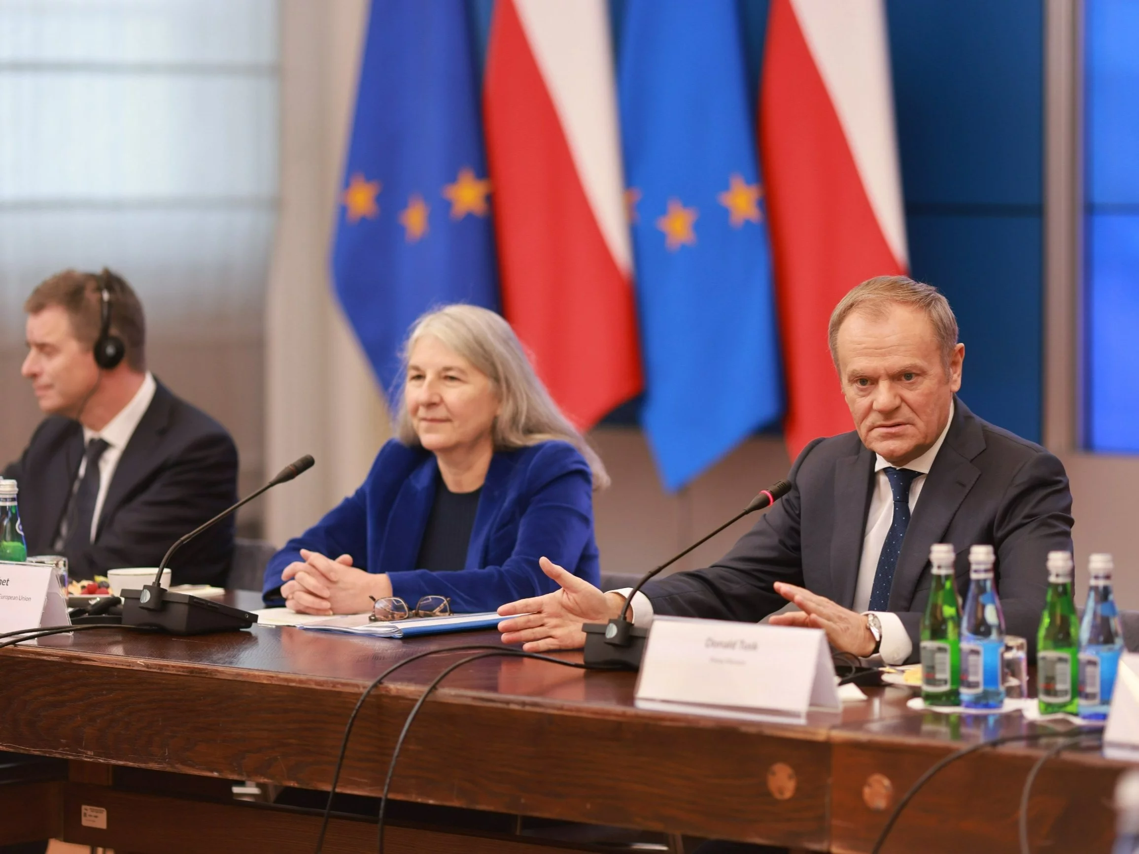 Premier Donald Tusk i sekretarz generalna Rady UE Therese Blanchet